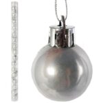 Zestaw 16 bombek plastikowych w tubie 3 cm srebrne