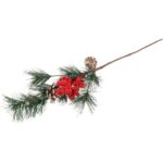 GAŁĄZKA  MODRZEW z JARZĘBINĄ 57 CM czerwona - obrazek 3