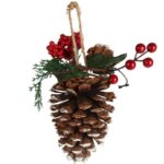 Ozdoba bożonarodzeniowa zawieszkaSZYSZKA Z DEKORACJĄ 20 cm BRĄZOWA - obrazek 3