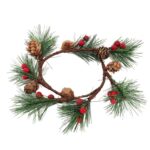 Wianek z jarzębiny z szyszkami stroik 16 cm - obrazek 3