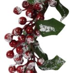 Wianek Świąteczny z Ośnieżonej Jarzębiny - Dekoracja na Stół lub Drzwi, 30cm - obrazek 2