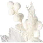 PIK GAŁĄZKA ozdobna z jabłkiem ośnieżona 20 CM biała - obrazek 2