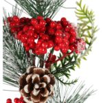 GAŁĄZKA MODRZEW z JARZĘBINĄ 45 CM czerwona - obrazek 2