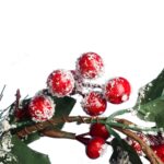 Świąteczny Wianek Dekoracyjny z Jarzębiną i Ośnieżonymi Gałązkami Świerku 20 cm - obrazek 3