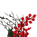 Czerwona Gałązka Jarzębiny z Gwiazdą Betlejemską 62 cm - obrazek 2