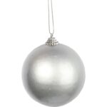 Zestaw 2 Matowych Bombek Plastikowych 8 cm - Kolor Srebrny - obrazek 3