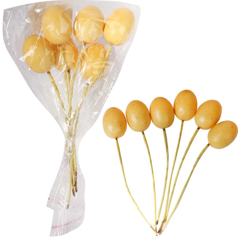 XY17-174-110 Zestaw Wielkanocnych Jajek Plastikowych na Piku, 6 Sztuk, Brązowych, 3,5 cm - obrazek 1