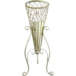 Stylowy Stojak na Parasole/Kwietnik w Stylu Prowansalskim z Metaloplastyki Kremowej