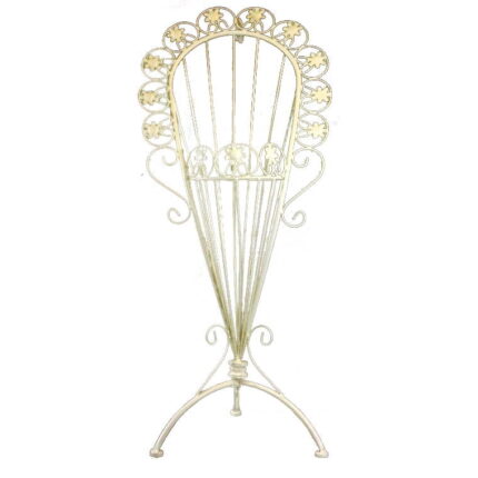 Metaloplastyczny Stojak-Kwietnik w Stylu Prowansalskim, Kolor Kremowy, 80x34 cm