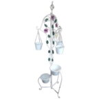 Stojak na rośliny Różana Subtelność na sześć doniczek z metaloplastyki