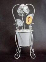 Kwietnik-Krzesło Prowansalski z Motywem Róży, Mały Rozmiar - obrazek 3