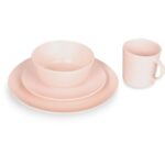 Komplet Stołowy Różowy Elegance do Jadalni - Bezpieczny dla Zmywarki i Mikrofali