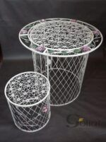 Taboret z motywem Róży w Stylu Prowansalskim, Metaloplastyka - obrazek 3