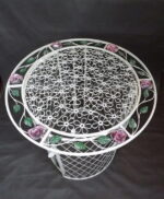 Stolik Okrągły Prowansalski z Metaloplastyki z Motywem Róży - obrazek 2