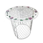 Stolik Okrągły Prowansalski z Metaloplastyki z Motywem Róży