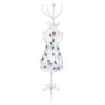 Wieszak-sukienka z motywem róż z dodatkową półką na szaliki