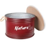 Metalowa Pufa z Przestrzenią do Przechowywania Goliat 36 cm - Czerwona - obrazek 2