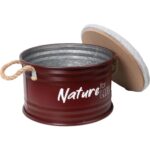 Bordowa Metalowa Pufa do Przechowywania marki Goliat o Średnicy 33,5 cm - obrazek 2