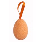 Komplet 3 Dekoracyjnych Jajek Wielkanocnych na Zawieszce, 10cm, Kolor Pomarańczowy - obrazek 3