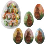 Zestaw Wielkanocnych Jajek Zawieszek z Motywem Zajączka - 12 sztuk, 6 cm