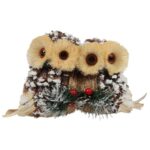 ZAWIESZKA ŚWIĄTECZNA DREWNIANE SÓWKI Z DEKORACJĄ 24 CM