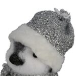 DEKORACJA ŚWIĄTECZNA PINGWIN NA NARTACH szary 28 cm - obrazek 3