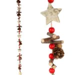 GIRLANDA DREWNIANA OZDOBA ŚWIĄTECZNA BOŻONARODZENIOWA Z GWIAZDAMI