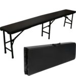 ŁAWKA CATERINGOWA SKŁADANA OGRODOWA WALIZKA 180cm CZARNA
