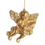 Złoty Plastikowy Aniołek - Zawieszka - obrazek 2