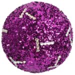 Komplet 4 Fioletowych Bombek Styropianowych z Cekinami 6 cm - Dekoracja Świąteczna - obrazek 3