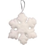 Komplet 6 Białych Styropianowych Śnieżynek - Zawieszki o Wysokości 6 cm - obrazek 3