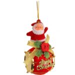 Czerwone Zawieszki Świąteczne - Mikołaje na Bębenkach (Komplet 2 sztuk) - obrazek 2