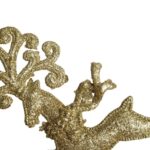 ZAWIESZKA DEKORACYJNA  RENIFER BROKATOWY 18 CM ZŁOTY - obrazek 3