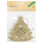 ZAWIESZKA DEKORACYJNA CHOINKA BROKATOWA 11 CM ZŁOTA - obrazek 2