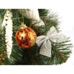 Komplet 6 bombek brokatowych pomarańczowych 6 cm - obrazek 3