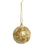 Zestaw 6 Wytrzymałych Bombek Brokatowych w Kolorze Złotym - 5 cm - obrazek 3