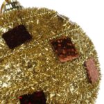 Zestaw 4 Złotych Bombek Styropianowych z Brązowymi Szkiełkami 7 cm - obrazek 3