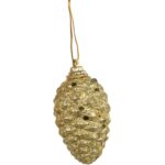 12 Dekoracyjnych Bombek Szyszka 7 cm z Brokatem w 3 Kolorach - obrazek 3