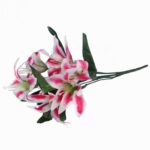 Bukiet 7 lilii w kolorze jasno różowym 34 cm - obrazek 3