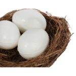 Dekoracja Wielkanocna - Trzy Jajka w Gnieździe 12 cm - Kolor Brązowy - obrazek 2