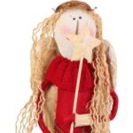 Anioł świąteczny z naturalnych materiałów w kolorze czerwonym 47 cm - obrazek 2