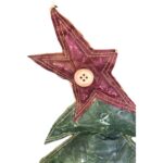 Papierowa choinka dekoracyjna zielono-bordowa 65 cm - obrazek 3