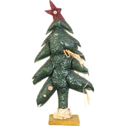 Papierowa choinka dekoracyjna zielono-bordowa 65 cm