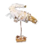 MIKOŁAJ  FIGURKA STOJĄCA Z SIZALU I GAŁĄZEK 40 CM