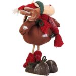 Renifer stojący, z naturalnych materiałów, brązowy, 33 cm - obrazek 2