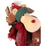 Renifer stojący, z naturalnych materiałów, brązowy, 33 cm - obrazek 3