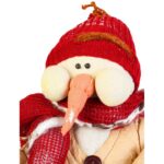 Bałwan z naturalnych materiałów w czerwonym kolorze 43 cm - obrazek 3