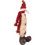 Bałwan stojący wykonany z naturalnych materiałów w kolorze czerwonym  55 cm - obrazek 2