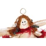 Anioł z naturalnych materiałów w kolorze czerwonym 28 cm - obrazek 2