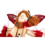 Anioł do powieszenia z naturalnych materiałów w kolorze czerwonym - obrazek 2